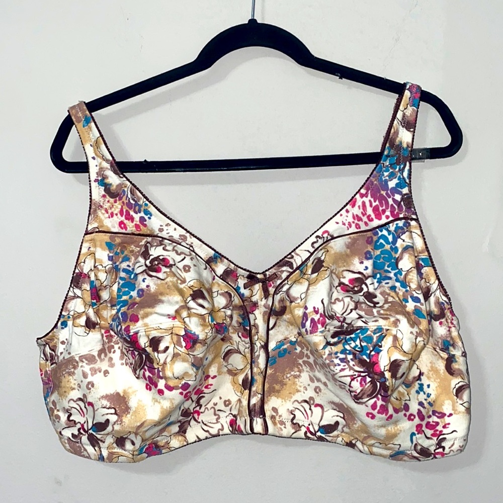 Comfort Choice Floral Print Bra sz 52DD Plus Size